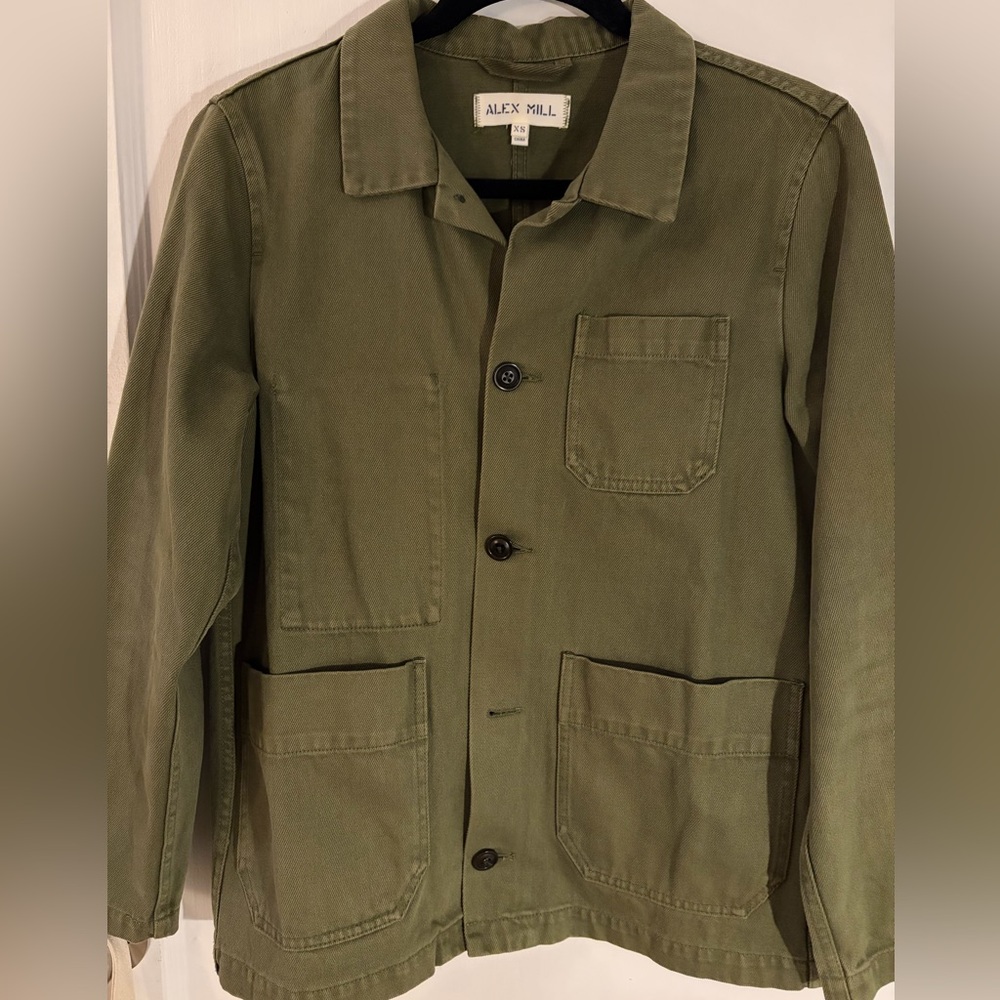 Alex Mill Olive Green Field Jacket with Patch Pockets